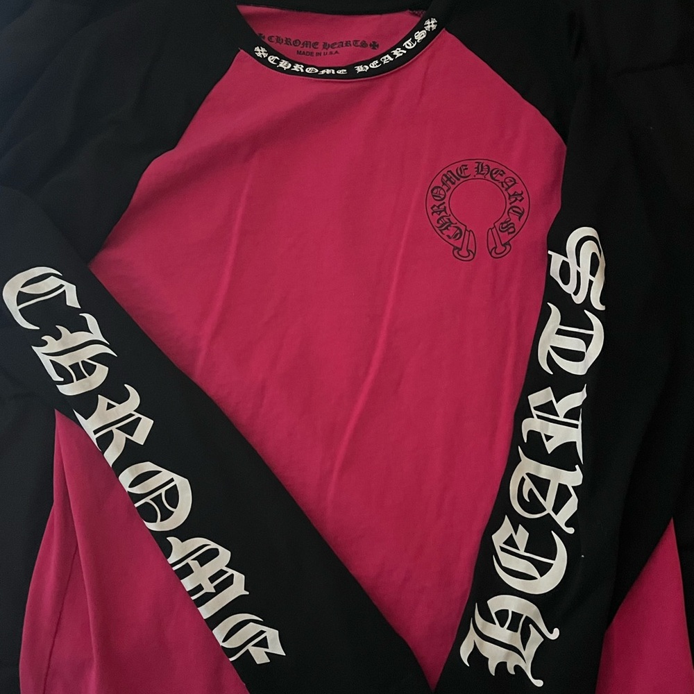 Chrome Hearts Long Sleeve Shirt - Pink and Black